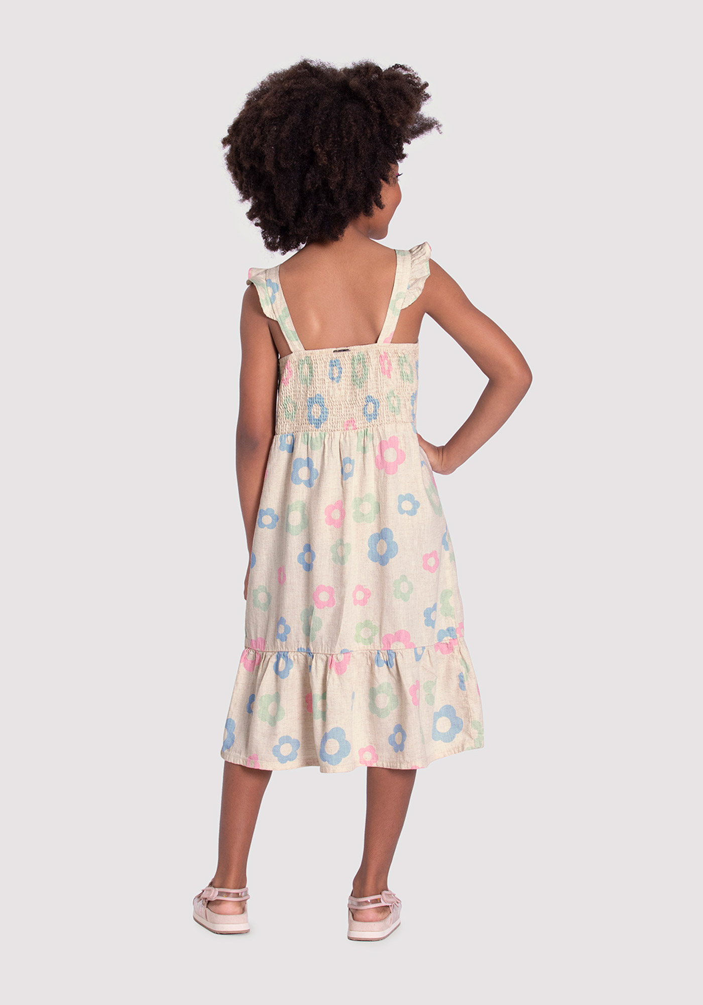 Vestido Infantil Menina com Babado Favoritos ALK 19031 4 a 10 anos